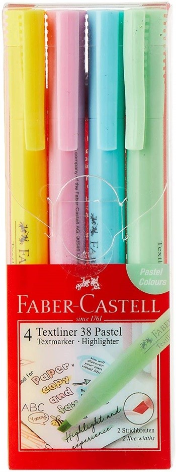 ファーバーカステル WRITink print White 4-Pieces Textliner 38 Pastel Set